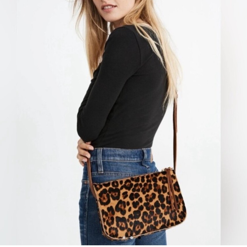Madewell - The Simple Crossbody Bag 100% Calf Hair - Leopard Print Purse - NWT